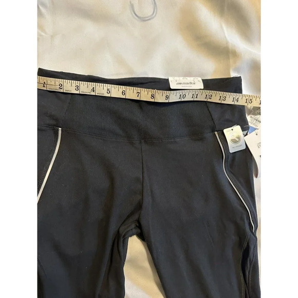 MARIKA Tummy Control Leggings Coolmax Gusset Heathered Mesh Low Leg Panel Neiman - Picture 7 of 11